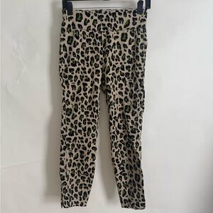 New York & Company Olive and Black Patterned Leggings